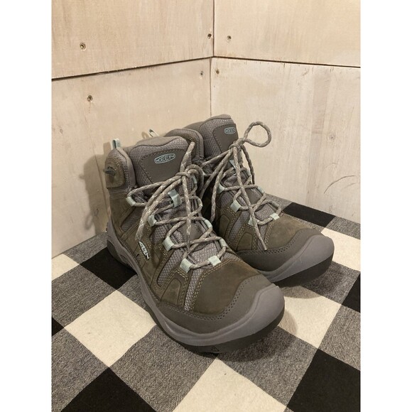 Keen Women's Circadia Mid Grey/Blue Sz US 8 Waterproof Boots 1026763 NWOB - Picture 1 of 7